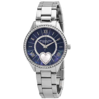 Оригинальные женские часы Stuhrling Symphony с синим кварцевым циферблатом M17199