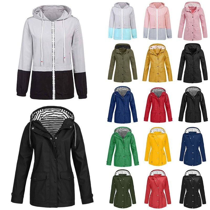 Damen Windbreaker Jacken Mantel Winterjacke Freizeit Kapuzenjacke Wanderjacke