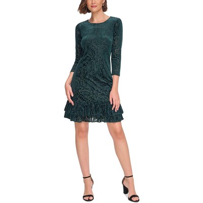 Женское бархатное мини-платье для коктейлей и вечеринок Burnout от Tommy Hilfiger BHFO 2984