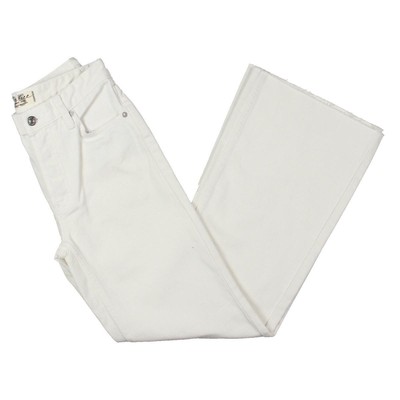 

Белые джинсы We The Free Womens с прямым кроем и подолом  BHFO 9199, White out