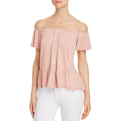 

Женская розовая дневная рубашка с баской Vintage Havana  BHFO 0985, Peach/white