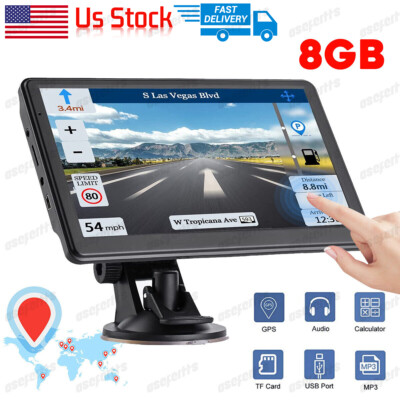 7'' Car Truck Sat Nav GPS Navigation 8GB with Free Lifetime USA Canada Mexico Map