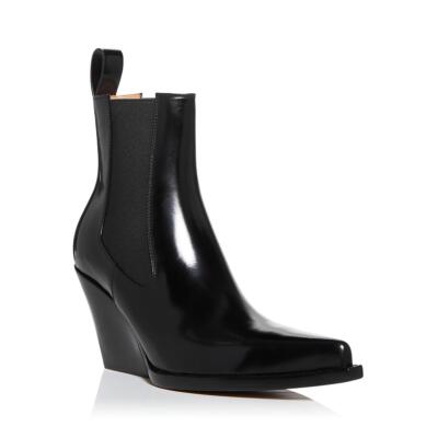 

Женские кожаные повседневные ботинки челси Bottega Veneta без застежек BHFO 7213, Черный, 639826V01M0