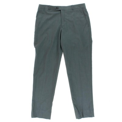 

Мужские синие шерстяные классические брюки Bar III Slim Fit Pindot, брюки  BHFO 4472, Mid blue solid, BS3ST11016