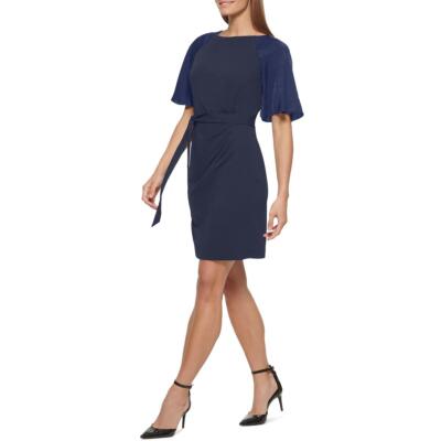 

DKNY Женское платье-футляр выше колена с поясом и развевающимися рукавами BHFO 9956
