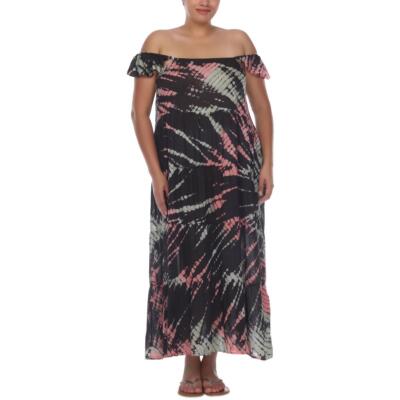 Женское платье Raviya Tie-Dye с оборками-накидкой Plus BHFO 3075