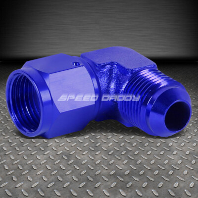 12AN AN-12 3/4 МУЖСКОЙ ЖЕНСКИЙ 90-ГРАДУСНЫЙ ШТУЦЕР ДЛЯ ПЕРЕГОРОДКИ С СИНЕЙ АЛЮМИНИЕВОЙ ОТДЕЛКОЙ