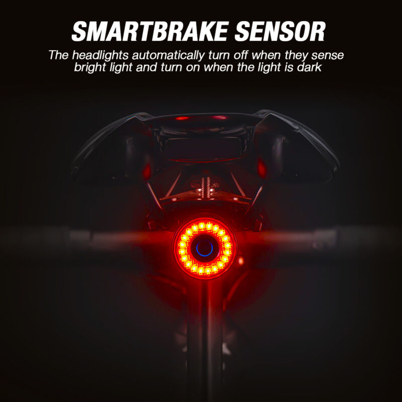 Rockbros Bike Rear Saddle Light Smart Auto Brake Sensing Light Usb Taillight