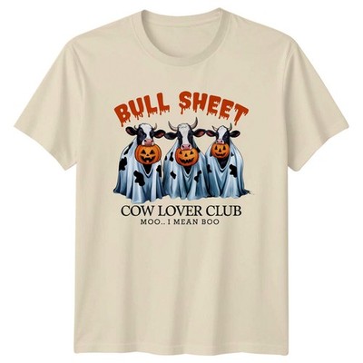 Bull Sheet Cow Lover Club Moo... Maglietta I Mean Boo Halloween Ghost