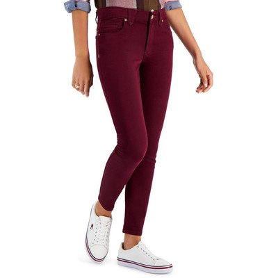 

Женские атласные джинсы скинни до щиколотки из фиолетового денима Tommy Hilfiger  BHFO 6223, Winetasting, Waverly Sateen