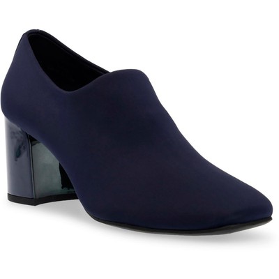 Anne Klein Womens Trenton Navy Patent Trim Pumps Shoes 6 Medium (B,M) BHFO 5261