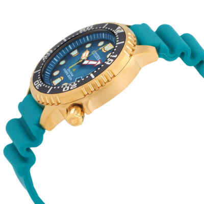 Pre-owned Citizen Eco-drive Promaster Dive Turquoise Dial Men's Watch Bn0162-02x