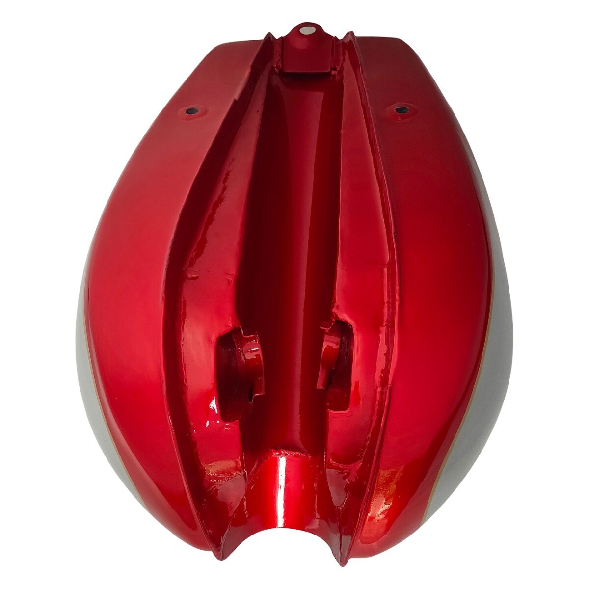 Fits Triumph T160 Cherry & Silver Painted Aluminum Petrol Fuel Gas Tank  