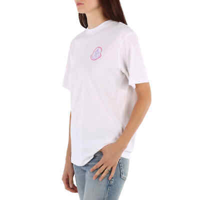 Pre-owned Moncler Men's Logo Patch White Cotton T-shirt, Size X-large