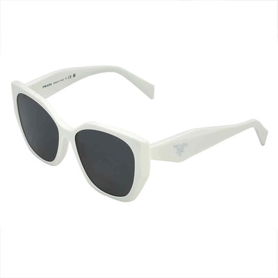 Pre-owned Prada Dark Grey Cat Eye Ladies Sunglasses Pr 19zsf 1425s0 56 Pr 19zsf 1425s0 56 In Gray