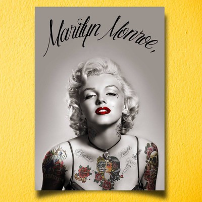 Tattoo Marilyn Monroe Stylish Art Poster Illustration Pop Art No Frame