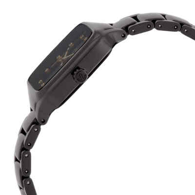 Pre-owned Rado True Quartz Diamond Black Dial Ladies Watch R27080702