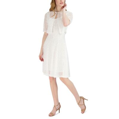 

Женское кружевное платье до колена Signature By Robbie Bee Petites BHFO 2467, Белый