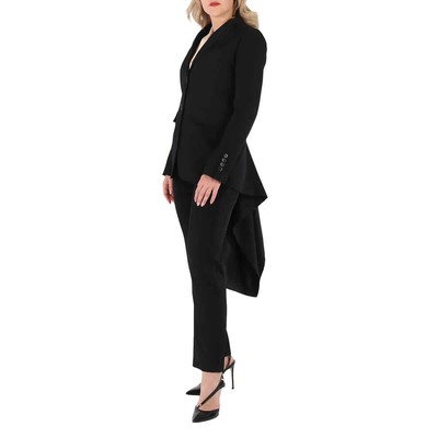 Pre-owned Burberry Exaggerated Panel Detail Wool Tailored Jacket In Black
