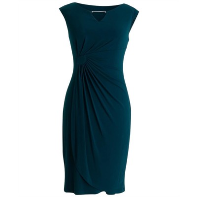 

Женское зеленое коктейльное платье Connected Apparel с вырезом под ключ, 18 Вт, BHFO 9075, Mallard