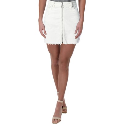 

Женская белая джинсовая мини-юбка на молнии Free People  BHFO 9108, Vintage white