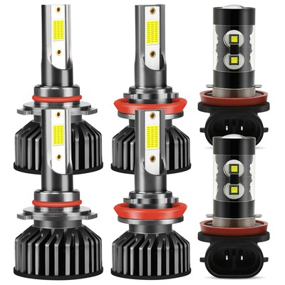 For 2013 2014 2015 Honda Accord Combo LED Headlight Fog Light 6*Bulbs 6000K F2QC
