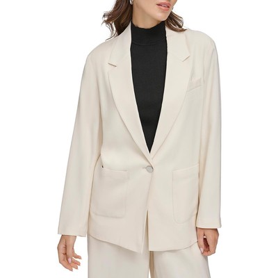 Женский бежевый офисный деловой блейзер на одной пуговице DKNY, M BHFO 5284