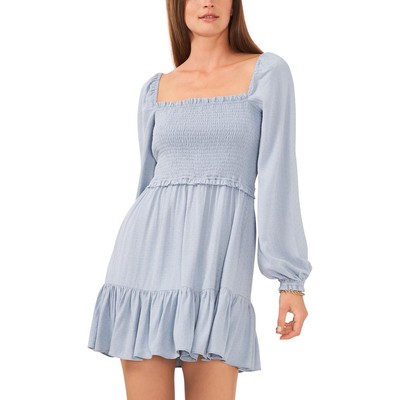 1.Женское синее мини-платье State Womens с длинными рукавами и оборками XS BHFO 2404