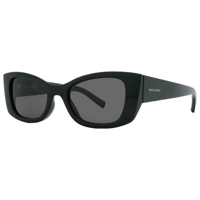 Pre-owned Saint Laurent Black Cat Eye Ladies Sunglasses Sl 593 001 52 Sl 593 001 52