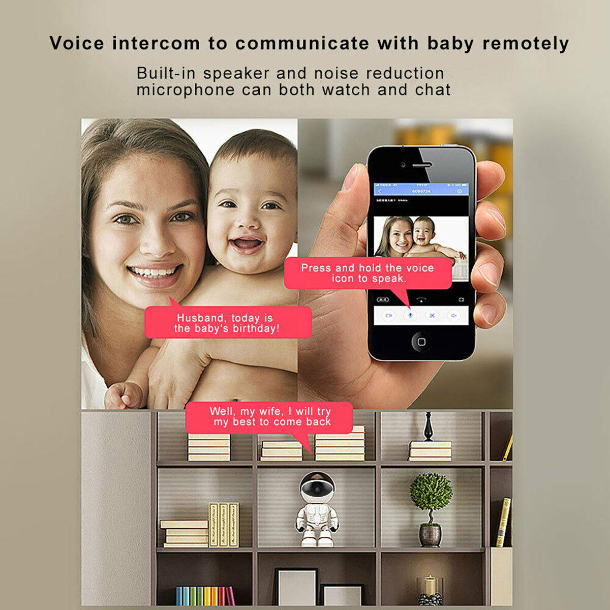 HD 1080P WiFi Camera Robot Security Home Intelligent Smart IP Cam Motion CCTV DV