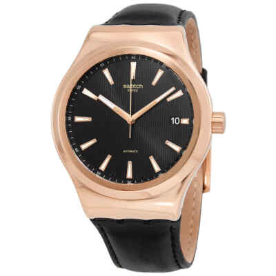 Pre-owned Swatch Sistem Rosee Automatic Black Dial Unisex Watch Yig400