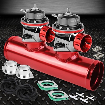 2ШТ КРАСНЫЙ РЕГУЛИРУЕМЫЙ КОЛПАЧОК ТИПА FV-ПРОДУВОЧНЫЙ КЛАПАН + ДВУХПОРТОВЫЙ ФЛАНЦЕВЫЙ АДАПТЕР ДИАМЕТРОМ 2,5 ДЮЙМА