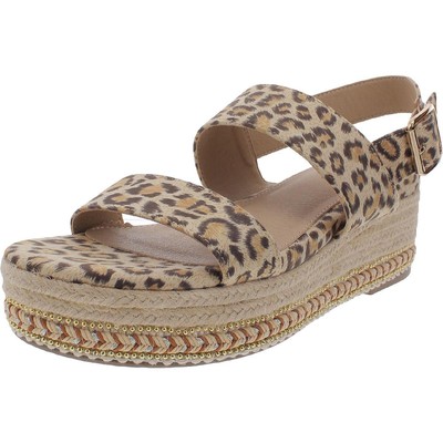 

Женские босоножки на танкетке Seven Dials Leawood Tan 8 Medium (B,M) BHFO 4620, Natural/leopard/suedette