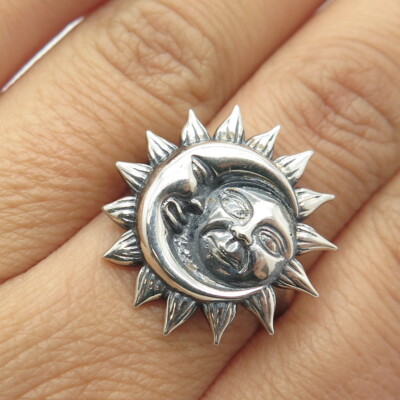 純銀 SterlingSilver 925 850 刻印　計93g まとめ売り 925 Sterling Silver Vintage Moon & Sun Eclipse Ring Size 7