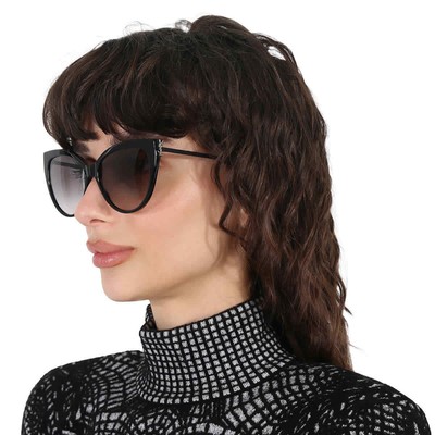 Pre-owned Saint Laurent Smoke Gradient Cat Eye Ladies Sunglasses Sl M48sa 002 56 In Gray