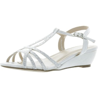 

Розовые женские босоножки на танкетке Paradox London Jilly Silver 5 Medium (B,M) BHFO 1420, Серебряный
