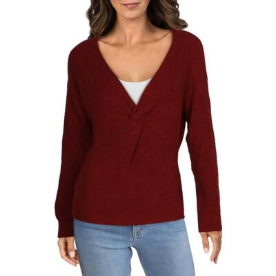 

Женская розовая рубашка с v-образным вырезом Matty , пуловер, свитер, топ  BHFO 4763, Wine