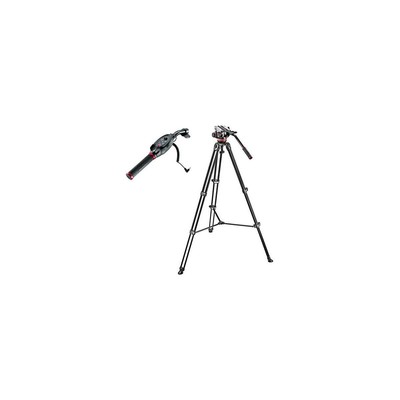 Manfrotto MVH502A 2-секционный алюминиевый штатив, жидкостная головка, с пультом дистанционного управления, черный