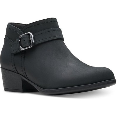 

Женские черные кожаные ботильоны Clarks Adreena 6, средние (B,M) BHFO 0247, Black leather
