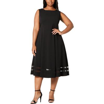 

Коктейльное платье миди без рукавов Calvin Klein Womens Illusion Hem Plus BHFO 4275, Черный