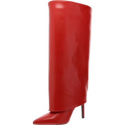INC Womens Skylar Red Wide Calf Knee-High Boots Shoes 6 Medium (B,M) BHFO 5466