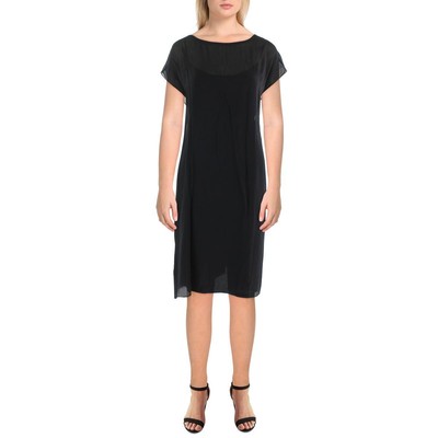 Женское балетное платье-сорочка Eileen Fisher, черное шелковое облегающее коктейльное платье-сорочка XXS BHFO 2965