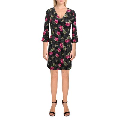 

Jessica Howard Женское черное платье макси в горошек с цветочным принтом Petites  BHFO 2896, Black floral