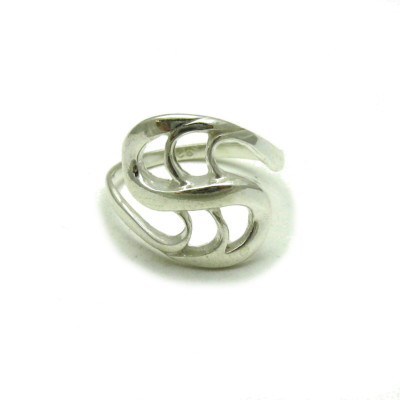 Stylish Plain Sterling Silver Ring ''S'' Shape Solid 925 Handmade Empress