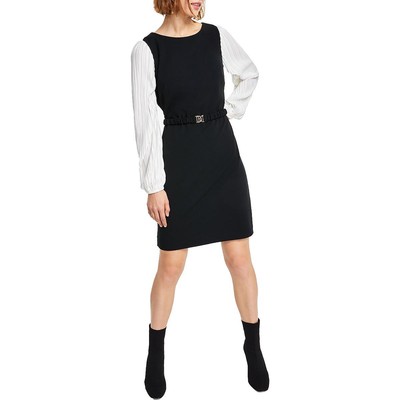 Женское черное миди-офисное платье DKNY с поясом для работы 16 BHFO 2552