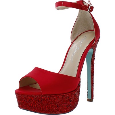 

Красные туфли на платформе и каблуке Betsey Johnson Karma 7 Medium (B,M) BHFO 2850, Красный