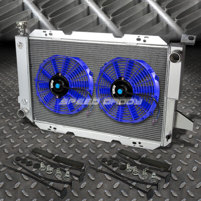 3-РЯДНЫЙ АЛЮМИНИЕВЫЙ РАДИАТОР + 2X 12 ВЕНТИЛЯТОРОВ СИНЕГО ЦВЕТА ДЛЯ FORD F-150/F-250/F250/BRONCO V8 85-96