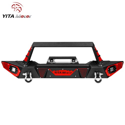 Front Bumper for 2007-2018 Jeep Wrangler JK Unlimited w/ Led Lights & D-Rings
