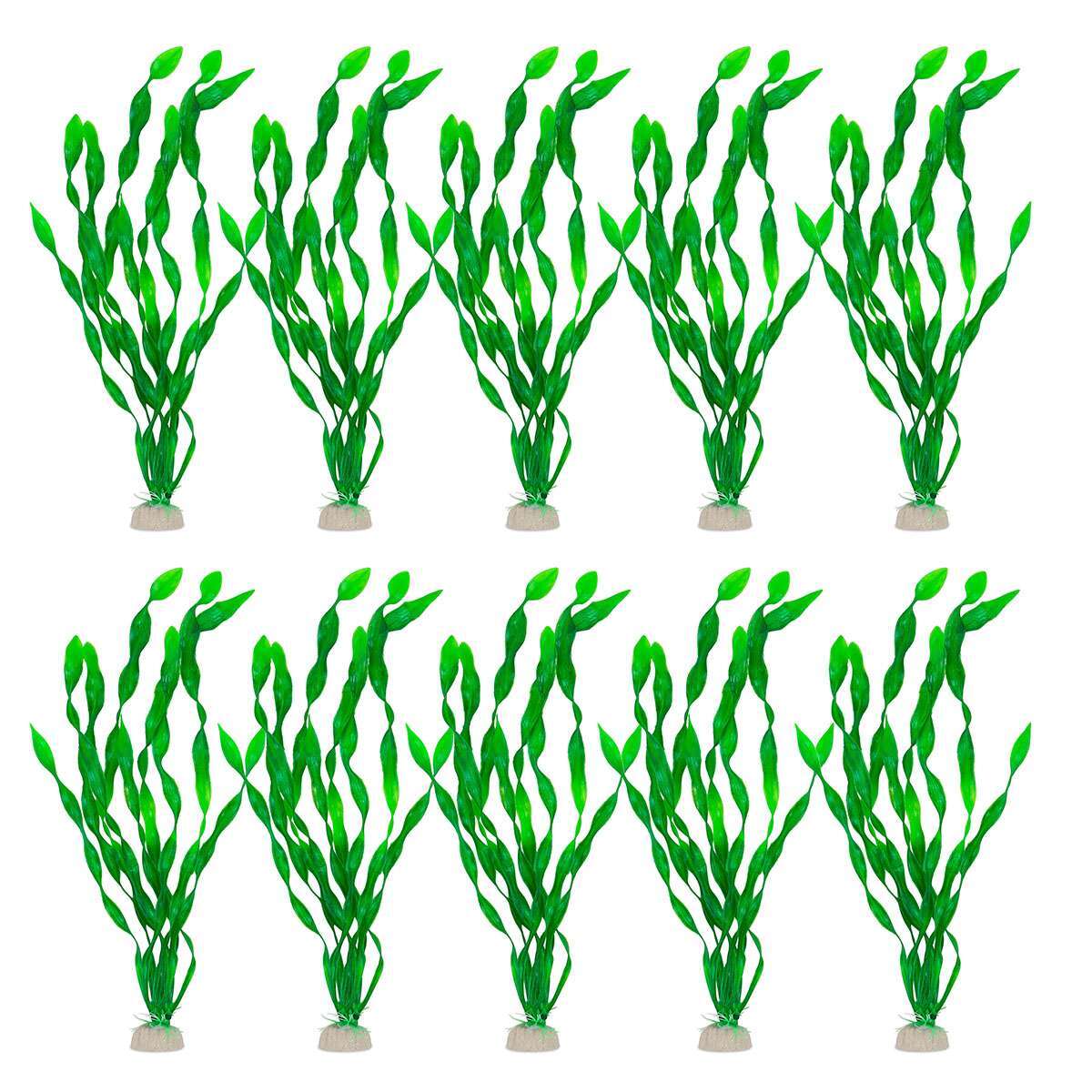 10pcs Artificial Seaweed Water Plants, 11.8" Tall Plastic Fake Aquarium Plants