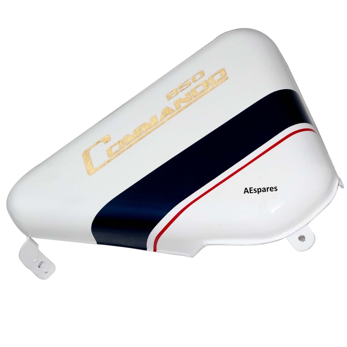 For Norton Commando Roadster 850 White Side Panel Blue & Red Stripe 